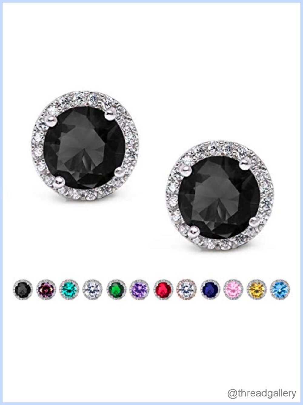 Cubic Zirconia Stud Earrings 8mm Round Cut Hypoallergenic Push Back